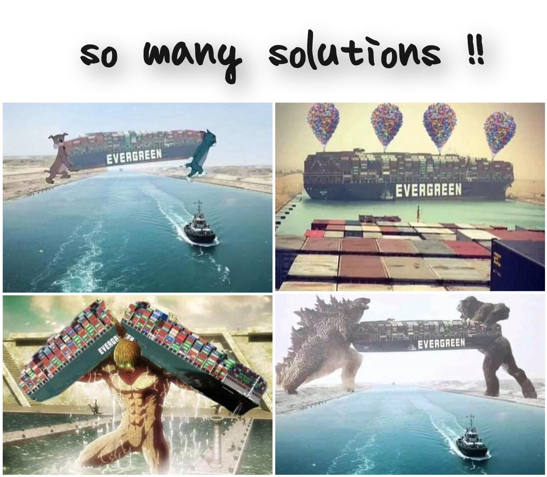 搞笑】長榮海運卡運河各種梗圖接龍, image size:1919x1672