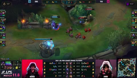 EDG vs TES 職業等級教學 如何幫正在上線的ADC補砲車