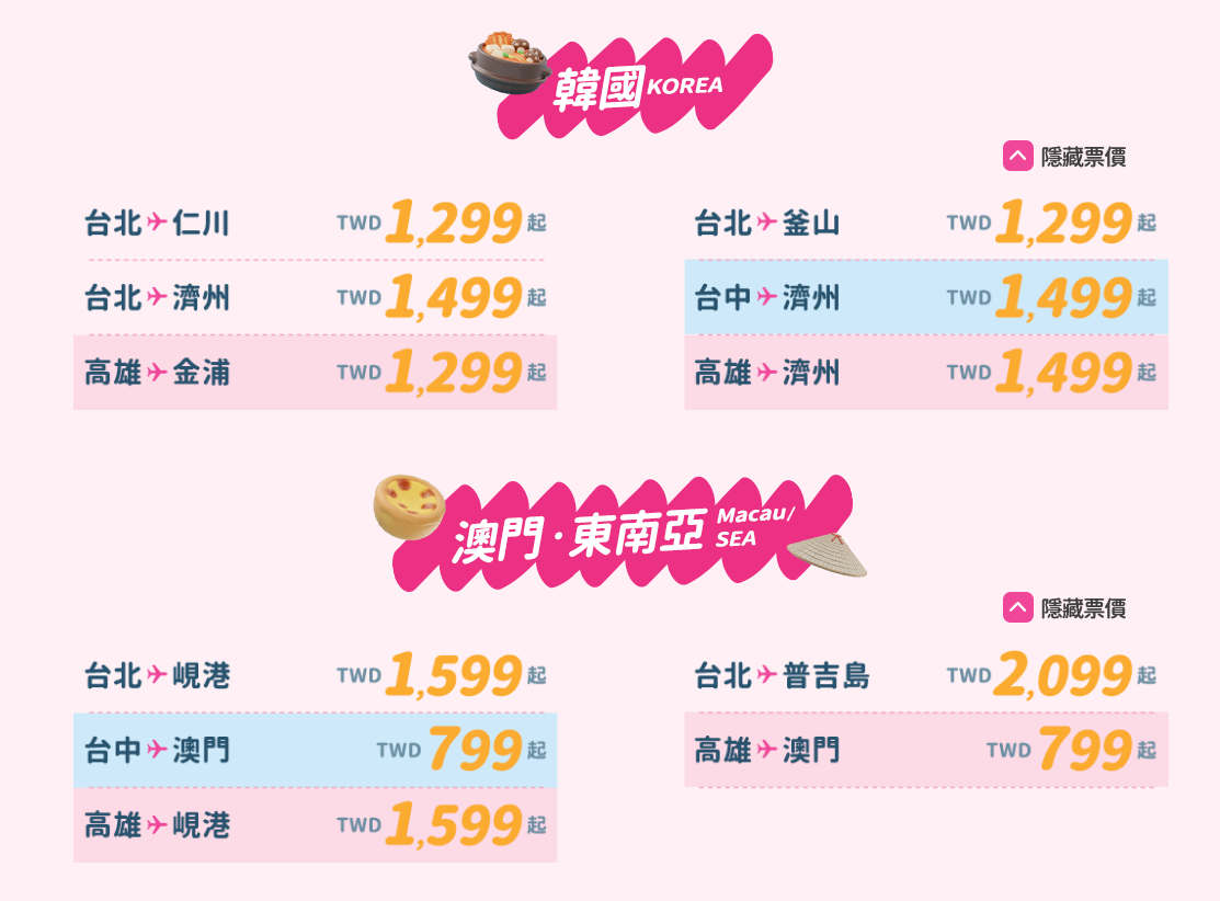 你今天搶到虎航機票了嗎? 單程未稅799元起