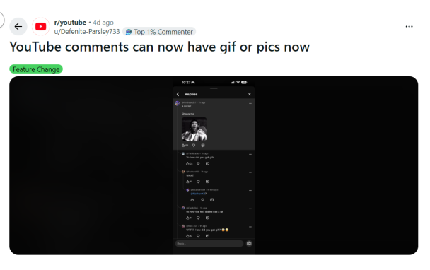 以後不用打字了?YouTube 留言開始支援 GIF